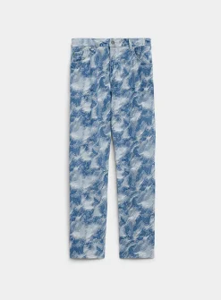 Abstract camouflage textured jean