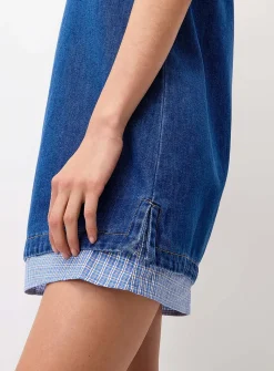 Accent checkers denim dress