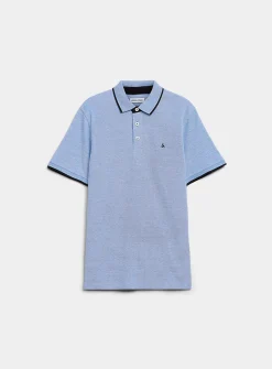 Accent edging piqué polo shirt