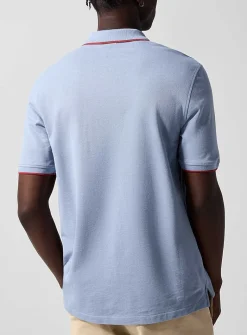 Accent edging piqué polo shirt