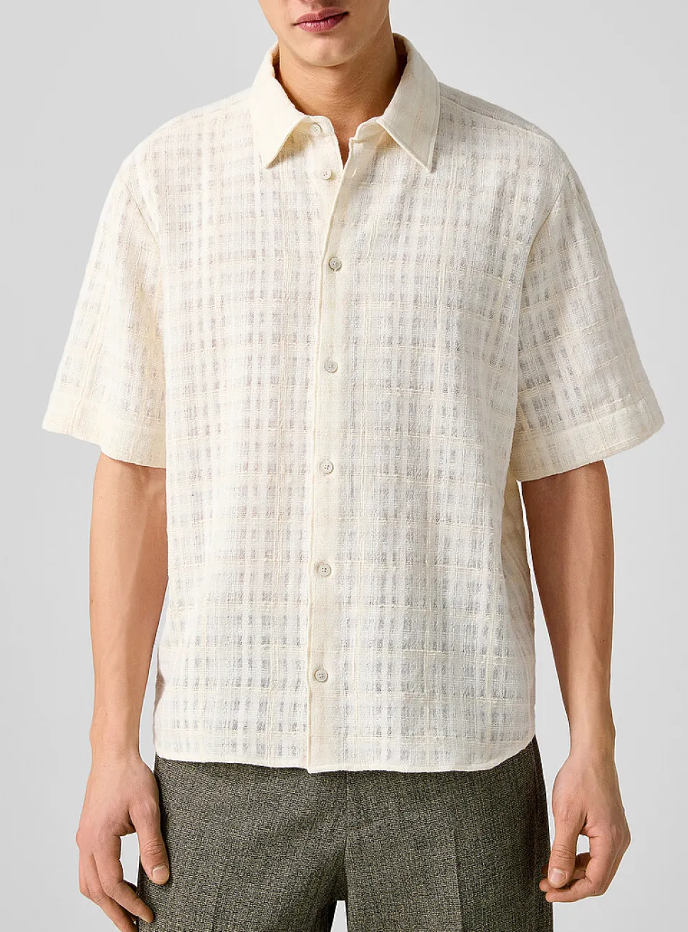 Adriel textured checks shirt