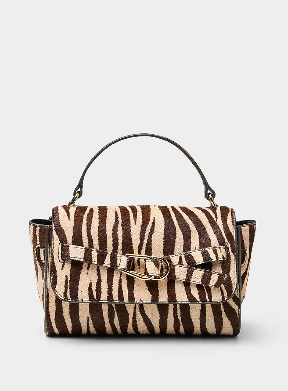 Alexei zebra pony hair leather evening bag