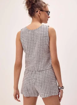 A-line linen blend short