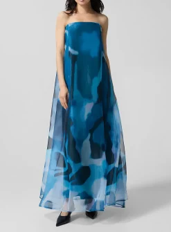 Allyson misty blue bustier maxi dress