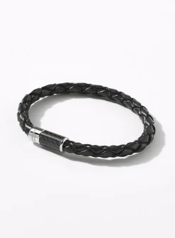 Alutex and braided leather bracelet