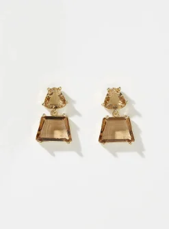 Amber gemstone earrings