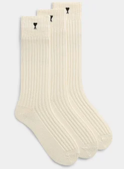 Ami de Cœur rib-knit socks