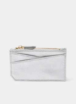 Angular-pocket pebbled card holder