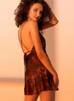 Animal print mesh minidress