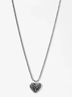 Antique heart medallion twisted chain