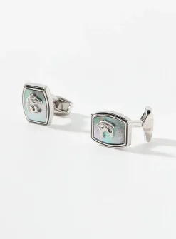 Ascot horses mother-of-pearl cuff links