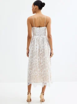 Astoria vanilla guipure midi dress