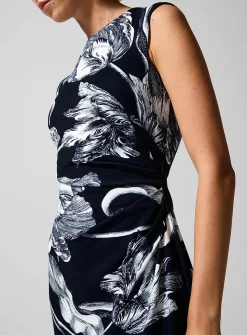 Asymmetrical ruching jersey dress
