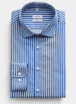 Azure pyjama-stripe shirt