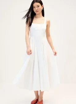 Back bow poplin maxi dress