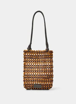 Baja small beaded bucket bag
