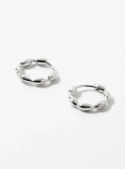 Balloon link silver hoops
