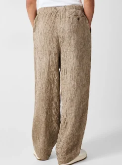 Bark-look jacquard pant