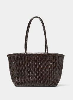 Basketweave pattern small leather bag