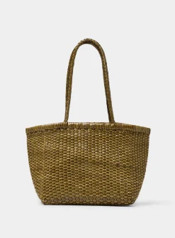 Basketweave pattern small leather bag