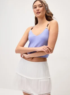 Bead-and-charm-embellished strap cami