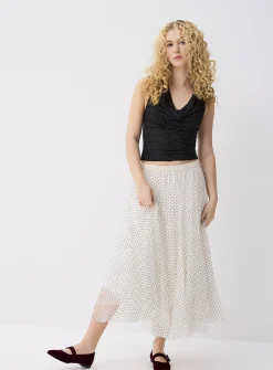 Beaded draped halter cami