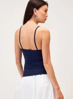 Beaded floral fitted cami