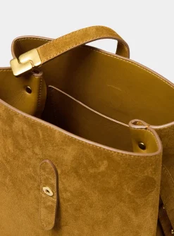 Bello minimalist square suede bag