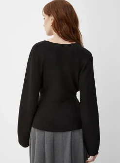 Belted crossover cardigan