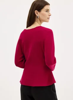 Belted crossover cardigan