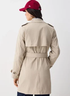 Belted double-breasted trench coat