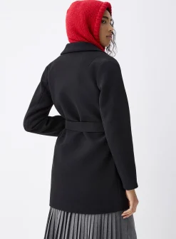 Belted felt coat