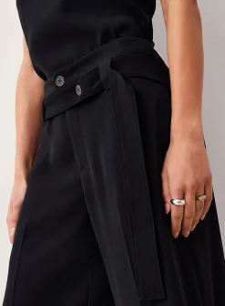 Belted flowy wide-leg pant