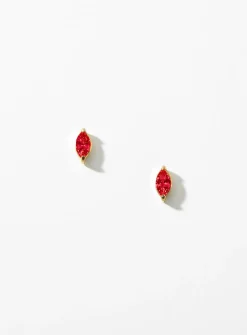 Birthstone oval earrings
