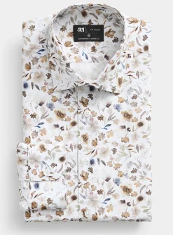 Bistre painterly floral shirt