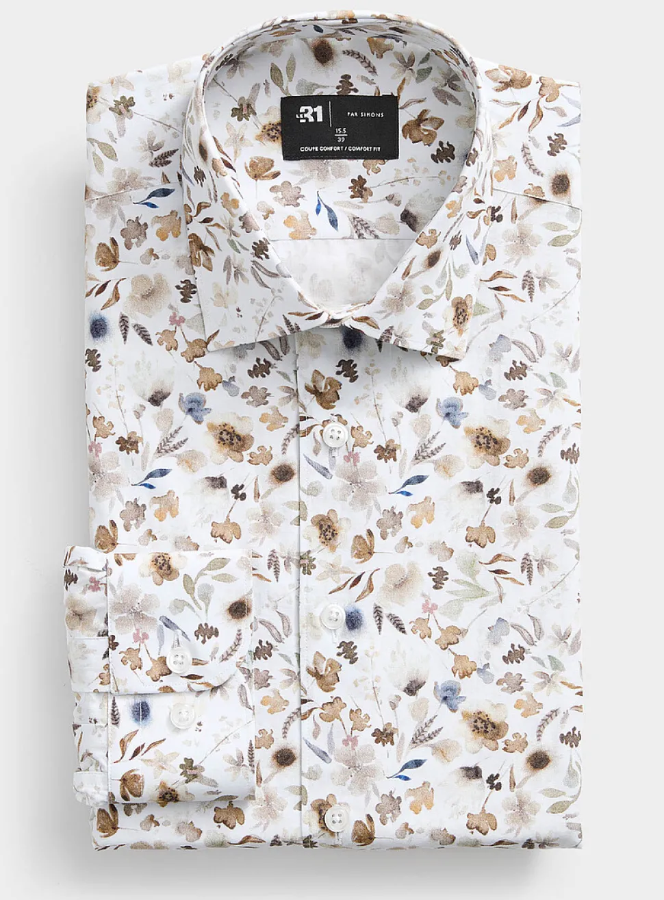 Bistre painterly floral shirt