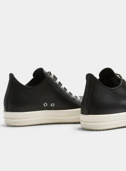 Black and white leather low-top sneaker