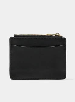 Black leather Paris card holder