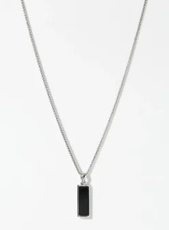 Black minimalist pendant necklace
