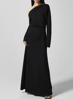 Black one-shoulder dress