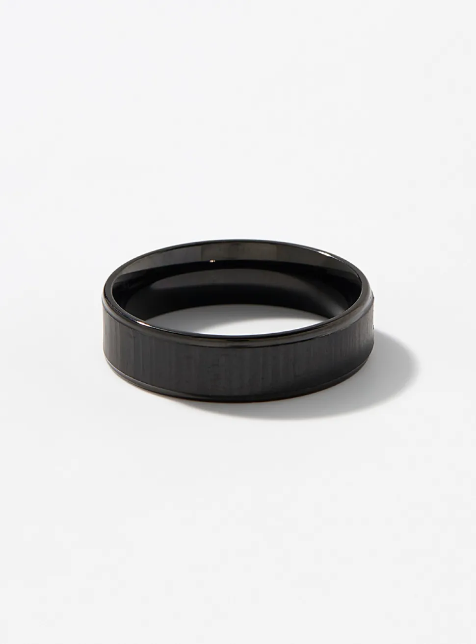 Black stainless-steel ring