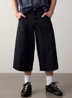 Black wash long jort