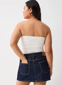 Blue denim skirt