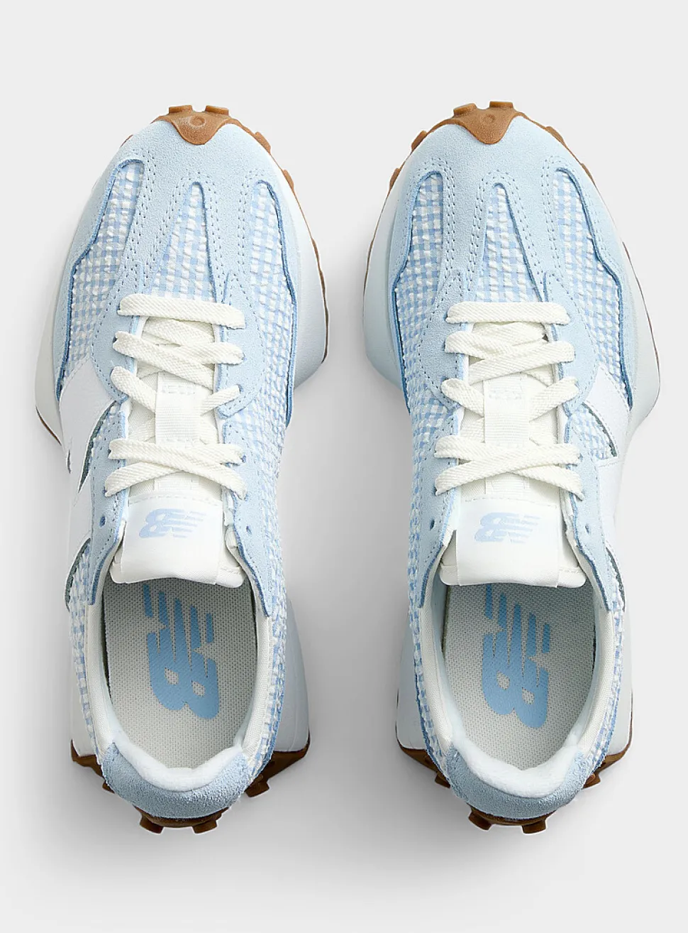 Blue gingham 327 sneakers