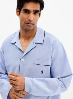 Blue heather piped pyjama set