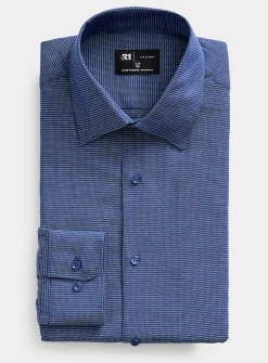 Blue micro-pattern shirt