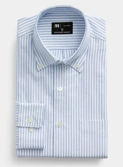 Blue-stripe Oxford shirt