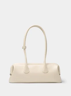 Boat ecru leather baguette bag