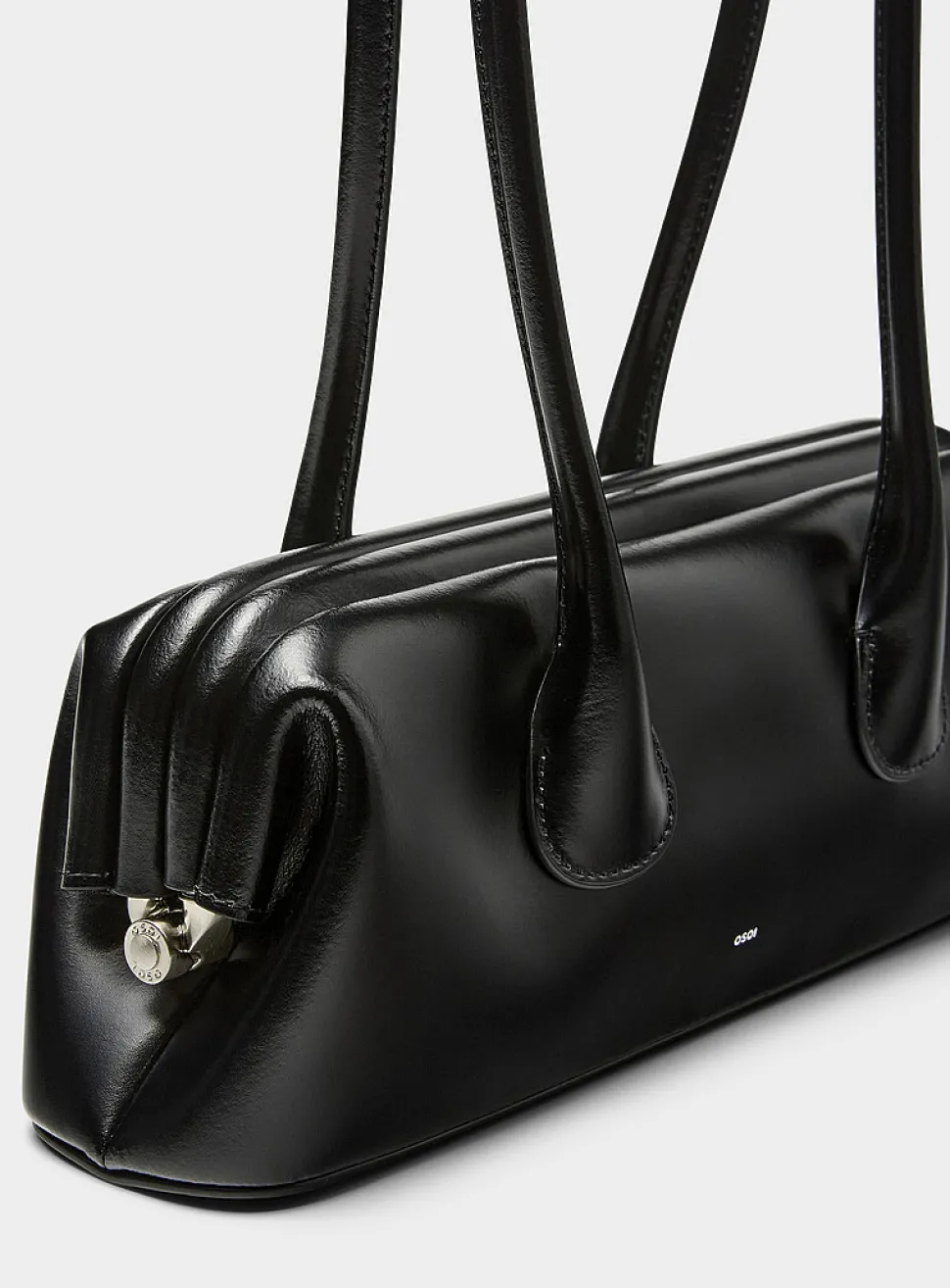 Boat small leather baguette bag