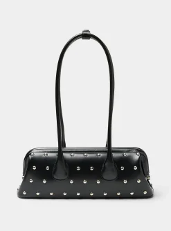 Boat small studded leather baguette bag